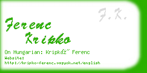 ferenc kripko business card